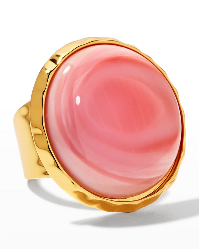 Pink Conch Adjustable Ring